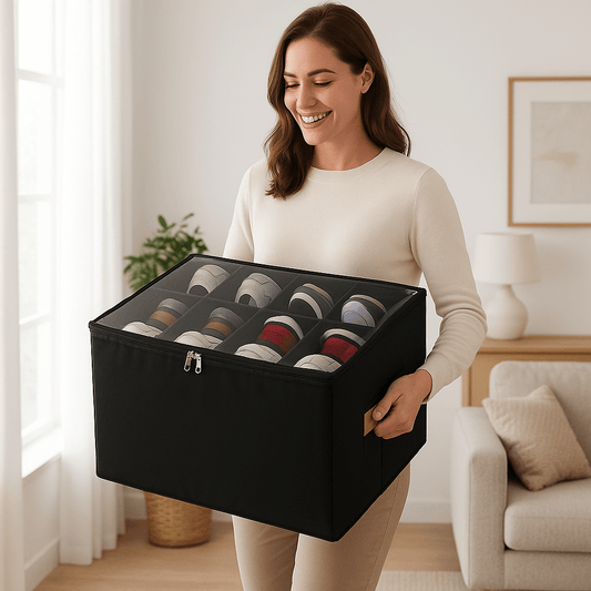 panier noir rangement soulier maman sourit transporte facilement