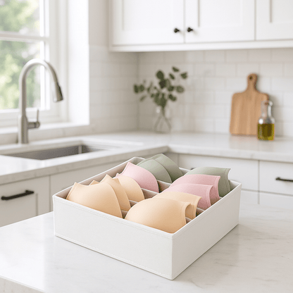 panier panisousvet 6 grilles blanc rempli sous-vêtements