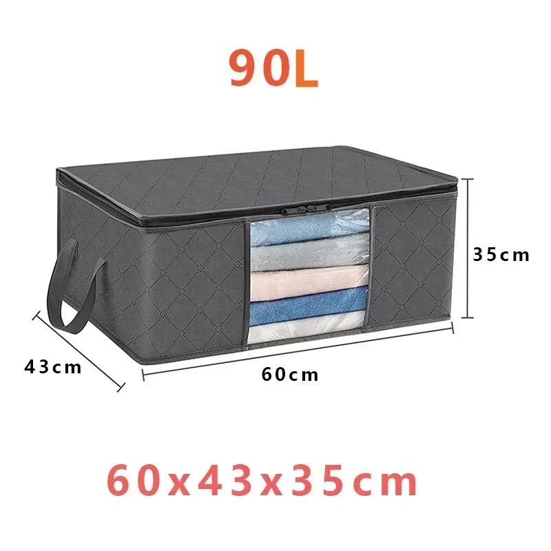panier rangement gris fenêtre vision avant 90Litres 60x43x35cm